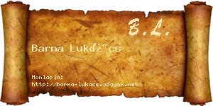 Barna Lukács névjegykártya