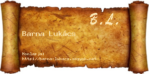 Barna Lukács névjegykártya