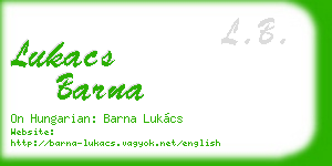 lukacs barna business card
